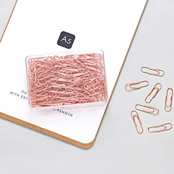 200 Rose Gold Paper Clips - Stylish Medium Size Clips