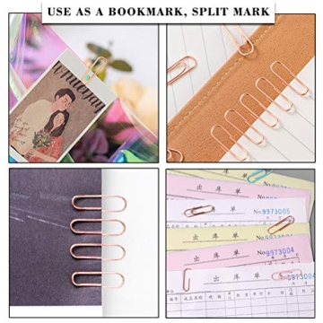 200 Rose Gold Paper Clips - Stylish Medium Size Clips