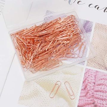 200 Rose Gold Paper Clips - Stylish Medium Size Clips
