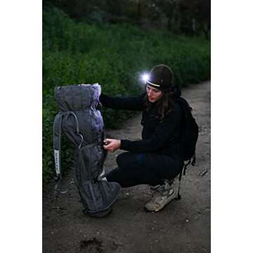 NightBuddy The Original LED Headlamp Rechargeable Flashlight for Adults Camping Essentials Backpacking Lights 4X Brighter Other Headlight Headband Lamp 5 Light Modes Hiking Gear Must Haves (Headlamp)