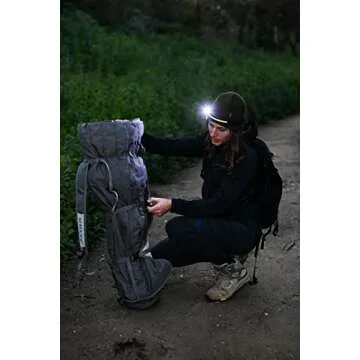 NightBuddy The Original LED Headlamp Rechargeable Flashlight for Adults Camping Essentials Backpacking Lights 4X Brighter Other Headlight Headband Lamp 5 Light Modes Hiking Gear Must Haves (Headlamp)