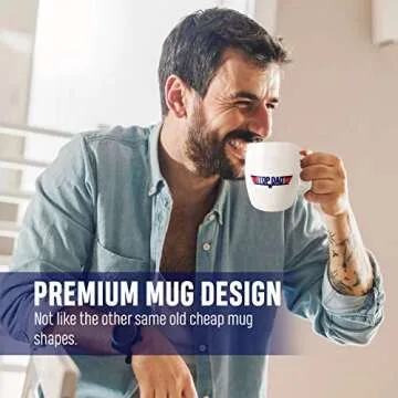 Patriotic Coffee Mug for Dad and Grandpa - Top Dad Fun Novelty Cup for Father’s Day Holiday or Birthday Gift - Present for Him