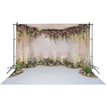 PHMOJEN 10x8ft Wedding Backdrop,Wisteria Rose Flowers Fairytale Birthday Photo Backdrop Wedding Anniversary Party Engagement Ceremony Reception Decorations Vinyl Photo Booth Backdrop BJXTPH12