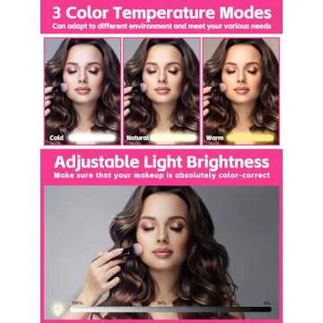 Kalolary Makeup Train Case with Lighted Mirror for Travel