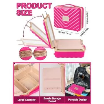 Kalolary Makeup Train Case with Lighted Mirror for Travel