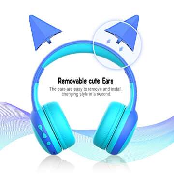 gorsun Kids Bluetooth Headphones, Portable Wireless Headset for Kids, Bluetooth 5.3, Over-Ear Toddle...