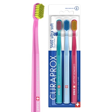 Curaprox 5460 Ultrasoft Toothbrush 3 Pack for Gentle Cleaning