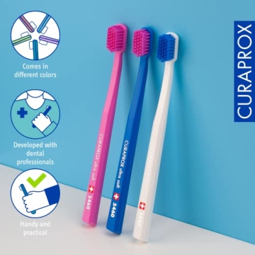 Curaprox 5460 Ultrasoft Toothbrush 3 Pack for Gentle Cleaning