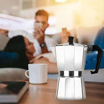 DBSUFV Aluminum Coffee Pot 3Cup/6Cup/9Cup/12Cup Coffee Maker Espresso Percolator Stovetop Mocha Pot Electric Stove