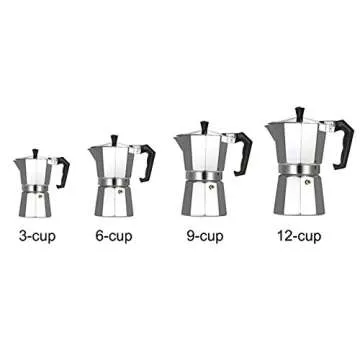 DBSUFV Aluminum Coffee Pot 3Cup/6Cup/9Cup/12Cup Coffee Maker Espresso Percolator Stovetop Mocha Pot Electric Stove