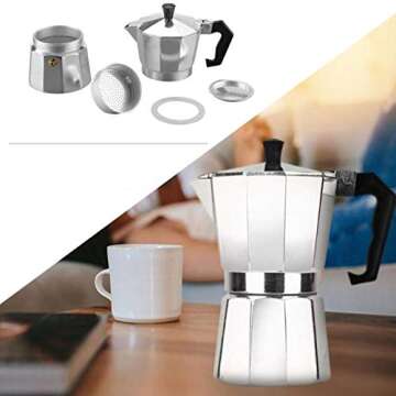 DBSUFV Aluminum Coffee Pot 3Cup/6Cup/9Cup/12Cup Coffee Maker Espresso Percolator Stovetop Mocha Pot Electric Stove