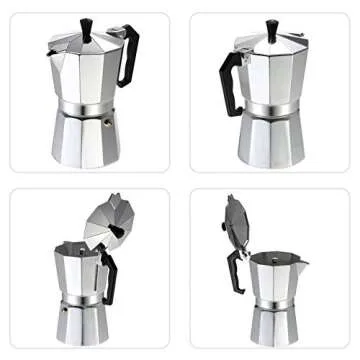 DBSUFV Aluminum Coffee Pot 3Cup/6Cup/9Cup/12Cup Coffee Maker Espresso Percolator Stovetop Mocha Pot Electric Stove