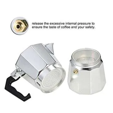 DBSUFV Aluminum Coffee Pot 3Cup/6Cup/9Cup/12Cup Coffee Maker Espresso Percolator Stovetop Mocha Pot Electric Stove