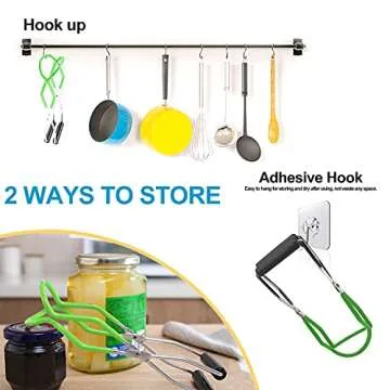 2 Pieces Stainless Steel Canning Jar Lifter Tongs and Canning Funnel with Safe and Secure Grip for Wide Mouth and Regular Jars, Easy to clean and Dishwasher safe