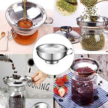 2 Pieces Stainless Steel Canning Jar Lifter Tongs and Canning Funnel with Safe and Secure Grip for Wide Mouth and Regular Jars, Easy to clean and Dishwasher safe