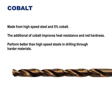 12-Pack Cobalt Steel M35 Drill Bits for Tough Metals