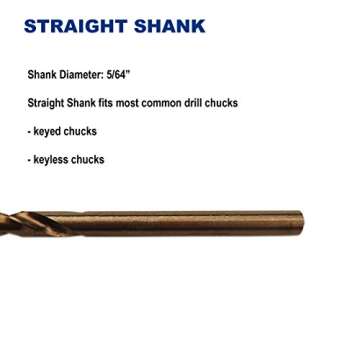 12-Pack Cobalt Steel M35 Drill Bits for Tough Metals