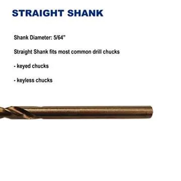 12-Pack Cobalt Steel M35 Drill Bits for Tough Metals