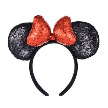 A Miaow Black Mouse Sequin Ears Headband for Fun