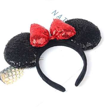 A Miaow Black Mouse Sequin Ears Headband for Fun