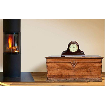 Vmarketingsite Mantel Clocks, Battery Operated, Silent Wood Table Clock with Westminster Chimes On The Hour, Solid Wooden Shelf Chiming Mantle Clock, 9" x 16" x 3" (Walnut - Arabic Numerals)