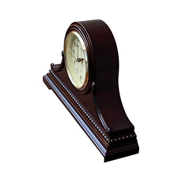 Vmarketingsite Mantel Clocks, Battery Operated, Silent Wood Table Clock with Westminster Chimes On The Hour, Solid Wooden Shelf Chiming Mantle Clock, 9" x 16" x 3" (Walnut - Arabic Numerals)