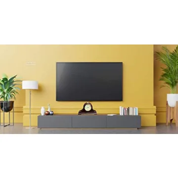 Vmarketingsite Mantel Clocks, Battery Operated, Silent Wood Table Clock with Westminster Chimes On The Hour, Solid Wooden Shelf Chiming Mantle Clock, 9" x 16" x 3" (Walnut - Arabic Numerals)