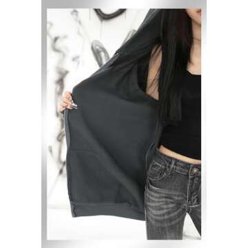 Sumleno Fairy Grunge Clothes Alt Emo Clothing Y2k Zip Up Hoodie Oversized Hooded Sweatshirt Harajuku Aesthetic Jacket