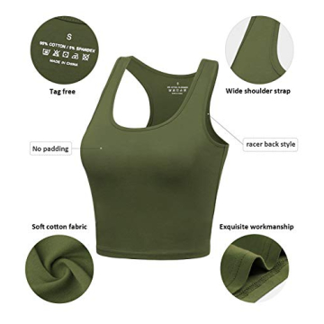 Porvike Soft Cotton Racerback Crop Tops for Women