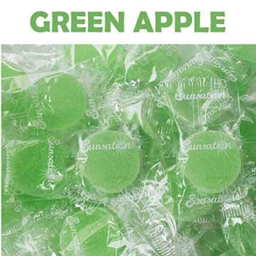 Zombie Butts Gummy Green Apple Fruit Flavored Jelly Disks Fun Unique Halloween Candy Gag Gift for Bi...