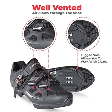 Gavin Elite MTB Cycling Shoe SPD Compatible Unisex Black