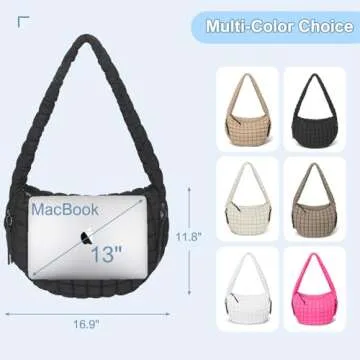 CATMICOO Puffer Tote Bag for Women: Carryall Puff Shoulder Bag for Travel - Lightweight Quilted Bag for Gym