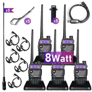 BaoFeng UV-5R Pro 8W 5 Pack High Power Radio for Off-Roading