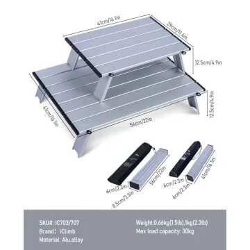 Lightweight iClimb Picnic Table for Outdoor Adventures