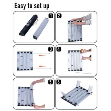 iClimb Ultralight Compact Mini Beach Picnic Folding Alu. Table with Carry Bag, Two Size (Silver - S)