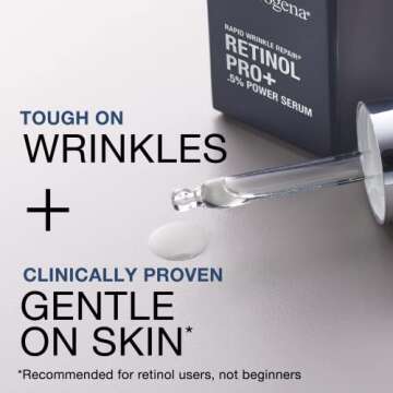 Neutrogena Anti-Aging Rapid Wrinkle Repair Retinol Regenerating Cream, 0.5 Oz Mini, & Neutrogena Anti-Aging Rapid Wrinkle Repair Retinol Pro+ 0.5% Power Serum, Travel Size 1 Fl. Oz