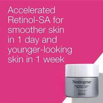 Neutrogena Anti-Aging Rapid Wrinkle Repair Retinol Regenerating Cream, 0.5 Oz Mini, & Neutrogena Anti-Aging Rapid Wrinkle Repair Retinol Pro+ 0.5% Power Serum, Travel Size 1 Fl. Oz