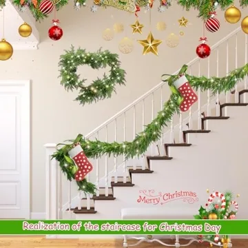 Realistic 6 Ft Norfolk Pine Garland with LED Lights