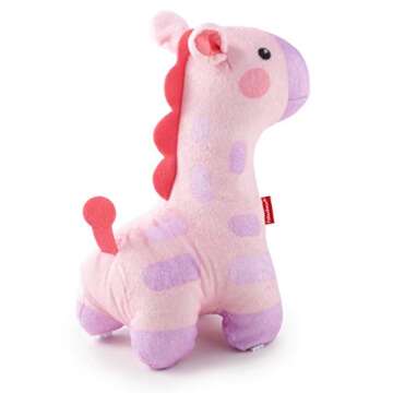Fisher-Price Soothe & Glow Giraffe, pink plush toy with music and light for baby