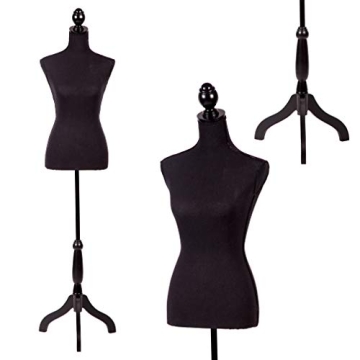 FDW Manikin 60”-67” Height Adjustable Female Dress Model Display Torso Body Tripod Stand Clothin...