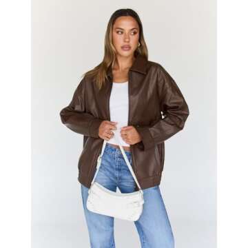 Trendy Queen Womens Leather Jackets Oversized Faux Motorcycle Plus Size Moto Biker Coat Fall Outfits...
