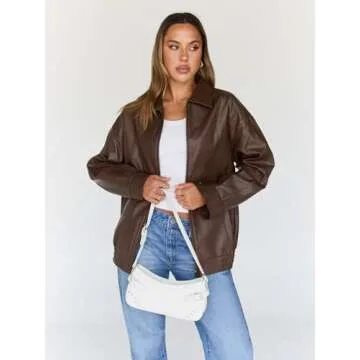 Trendy Queen Womens Leather Jackets Oversized Faux Motorcycle Plus Size Moto Biker Coat Fall Outfits...