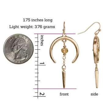 SPUNKYsoul Boho Gold Crescent Earrings for Women