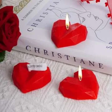 20 Pcs Heart Floating Candles Centerpieces, 1.5 Inch Unscented Floating Candles Small Decoration for Valentine's Day, Thanksgiving, Wedding and Home Decor