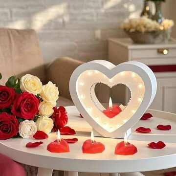 20 Pcs Heart Floating Candles Centerpieces, 1.5 Inch Unscented Floating Candles Small Decoration for Valentine's Day, Thanksgiving, Wedding and Home Decor