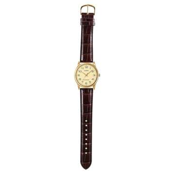 Casio Men's Mtp-v001gl-9b Quartz Watch with Genuine Leather