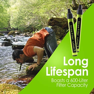 4 Pack Portable Water Filter Straws for Outdoor Emergencies