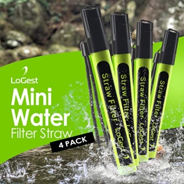 4 Pack Portable Water Filter Straws for Outdoor Emergencies