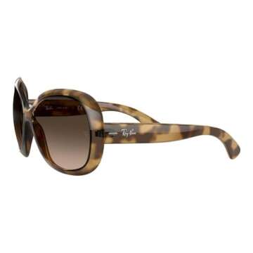 Ray-Ban Women's Rb4098 Jackie Ohh Ii Butterfly Sunglasses, Havana/Pink Gradient Brown, 60 mm