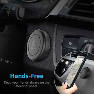 WixGear Universal Flat Stick On Dashboard Magnetic Car Mount Holder for Cell Phones and Mini Tablets...